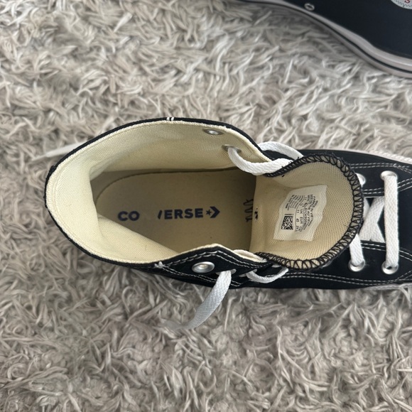 Converse Black & White Chuck Taylor All Star Canvas High Top Shoes - Picture 11 of 12